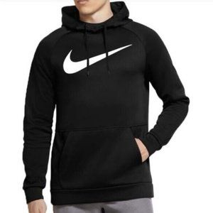 Nike Mens Therma-Fit Swoosh Pull-Over Hoodie Zipper Pocket Black CU6238-010 Sz M